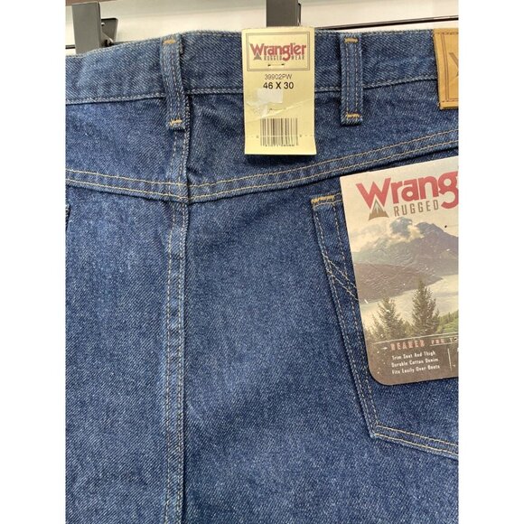 Wrangler Rugged Wear Classic Fit Bootcut Denim Dark Blue Mens 46x30 New - Picture 5 of 12